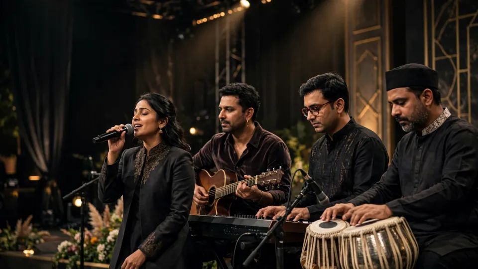 Live musicians performing at a premium event in Mumbai